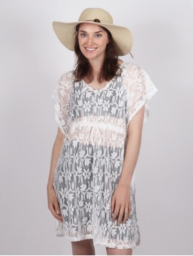 V-Neck Net Lace Fashion Top